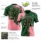 3DPattern8761-1 Custom Green Medium Pink 3D Pattern Abstract Brush Stroke Authentic Football Jersey