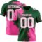 3DPattern8763 Custom Green White-Pink 3D Pattern Abstract Brush Stroke Authentic Football Jersey