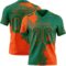 Custom Kelly Green Orange 3D Pattern Abstract Brush Stroke Authentic Football Jersey