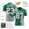 Custom Kelly Green White-Gray 3D Pattern Abstract Brush Stroke Authentic Football Jersey
