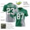 3DPattern8768-1 Custom Kelly Green White-Gray 3D Pattern Abstract Brush Stroke Authentic Football Jersey