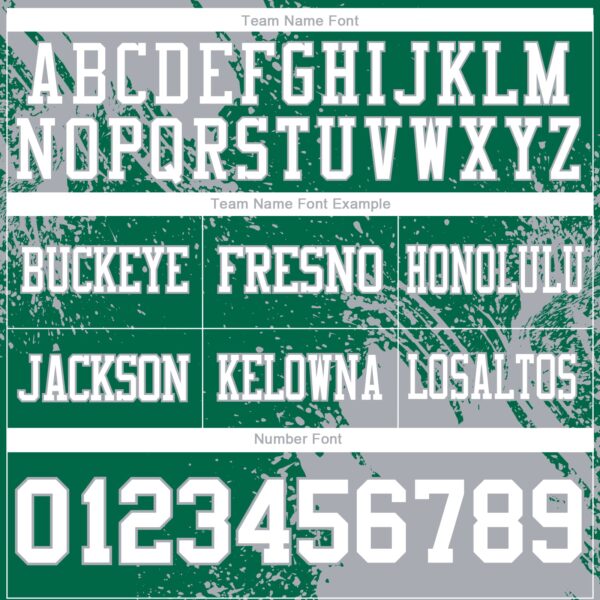 Custom Kelly Green White-Gray 3D Pattern Abstract Brush Stroke Authentic Football Jersey