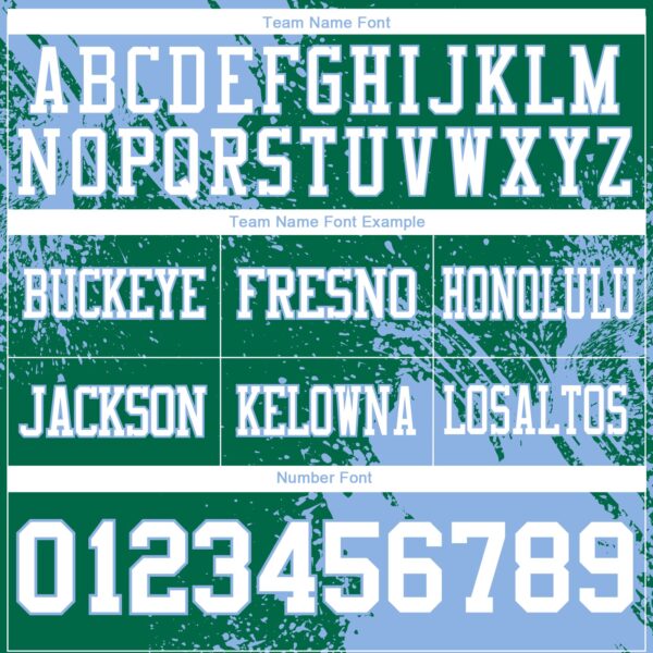 Custom Kelly Green White-Light Blue 3D Pattern Abstract Brush Stroke Authentic Football Jersey