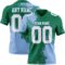 3DPattern8769 Custom Kelly Green White-Light Blue 3D Pattern Abstract Brush Stroke Authentic Football Jersey