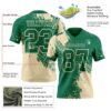 Custom Kelly Green Cream 3D Pattern Abstract Brush Stroke Authentic Football Jersey
