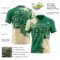 Custom Kelly Green Cream 3D Pattern Abstract Brush Stroke Authentic Football Jersey