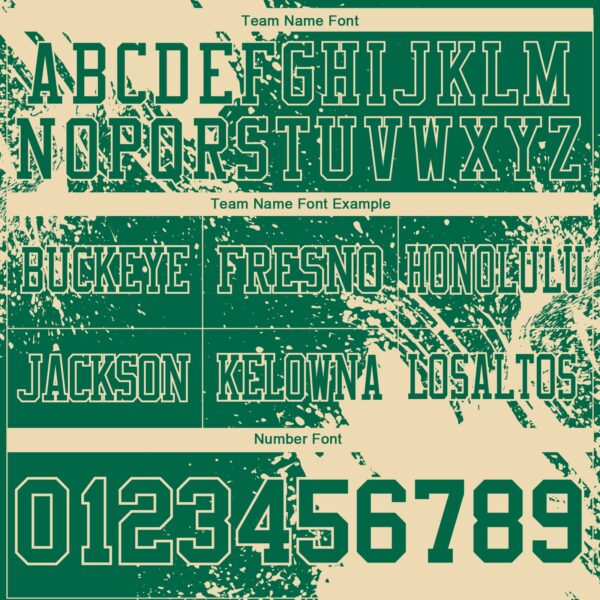 Custom Kelly Green Cream 3D Pattern Abstract Brush Stroke Authentic Football Jersey