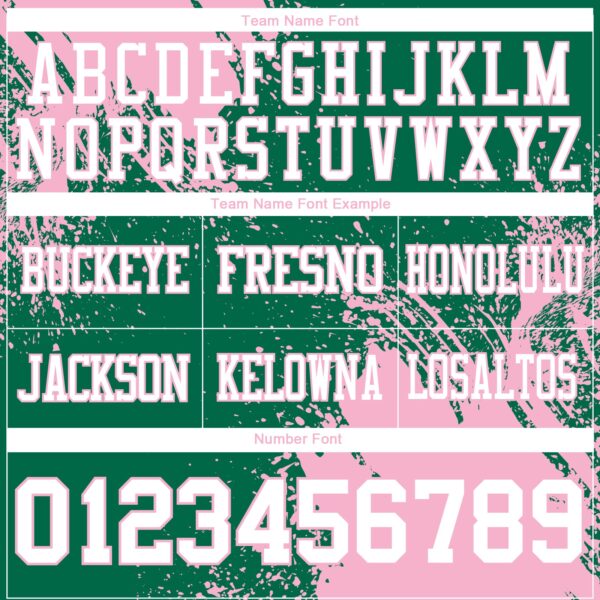 Custom Kelly Green White-Light Pink 3D Pattern Abstract Brush Stroke Authentic Football Jersey