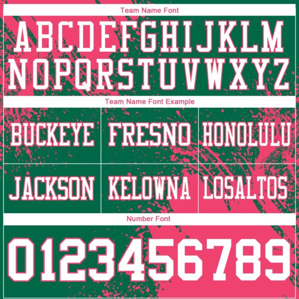 Custom Kelly Green White-Neon Pink 3D Pattern Abstract Brush Stroke Authentic Football Jersey