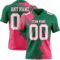 3DPattern8773 Custom Kelly Green White-Neon Pink 3D Pattern Abstract Brush Stroke Authentic Football Jersey