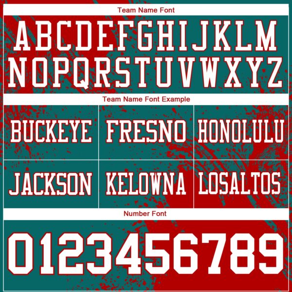 Custom Teal White-Red 3D Pattern Abstract Brush Stroke Authentic Football Jersey
