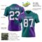 3DPattern8776-1 Custom Teal White-Purple 3D Pattern Abstract Brush Stroke Authentic Football Jersey