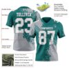 Custom Teal White-Gray 3D Pattern Abstract Brush Stroke Authentic Football Jersey