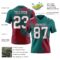 3DPattern8780-1 Custom Teal White-Crimson 3D Pattern Abstract Brush Stroke Authentic Football Jersey
