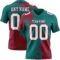 3DPattern8780 Custom Teal White-Crimson 3D Pattern Abstract Brush Stroke Authentic Football Jersey
