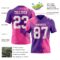 3DPattern8785-1 Custom Purple White-Pink 3D Pattern Abstract Brush Stroke Authentic Football Jersey