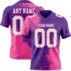 Custom Purple White-Pink 3D Pattern Abstract Brush Stroke Authentic Football Jersey