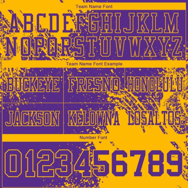 Custom Purple Gold 3D Pattern Abstract Brush Stroke Authentic Football Jersey