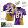 Custom Purple White-Old Gold 3D Pattern Abstract Brush Stroke Authentic Football Jersey