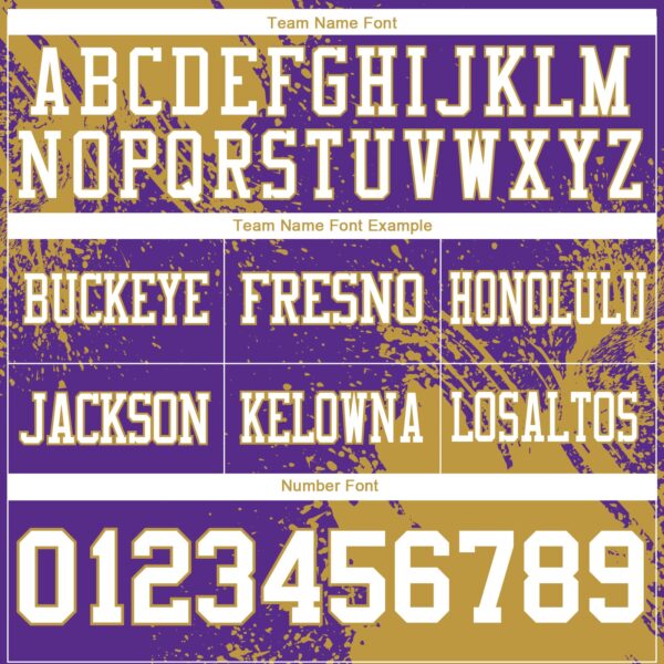 Custom Purple White-Old Gold 3D Pattern Abstract Brush Stroke Authentic Football Jersey
