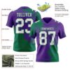 Custom Purple White-Kelly Green 3D Pattern Abstract Brush Stroke Authentic Football Jersey