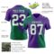 3DPattern8789-1 Custom Purple White-Kelly Green 3D Pattern Abstract Brush Stroke Authentic Football Jersey