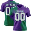 Custom Purple White-Kelly Green 3D Pattern Abstract Brush Stroke Authentic Football Jersey