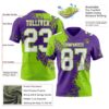 Custom Purple White-Neon Green 3D Pattern Abstract Brush Stroke Authentic Football Jersey