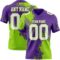 3DPattern8791 Custom Purple White-Neon Green 3D Pattern Abstract Brush Stroke Authentic Football Jersey
