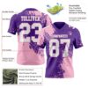 Custom Purple White-Light Pink 3D Pattern Abstract Brush Stroke Authentic Football Jersey