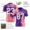 3DPattern8794-1 Custom Purple White-Medium Pink 3D Pattern Abstract Brush Stroke Authentic Football Jersey