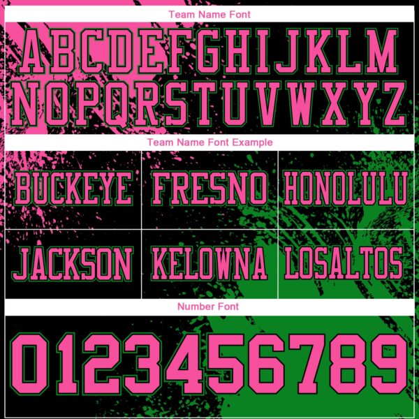 Custom Black Pink-Grass Green 3D Pattern Abstract Brush Stroke Authentic Football Jersey