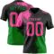 3DPattern8796 Custom Black Pink-Grass Green 3D Pattern Abstract Brush Stroke Authentic Football Jersey