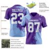 Custom Purple White-Light Blue 3D Pattern Abstract Brush Stroke Authentic Football Jersey