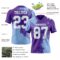 3DPattern8797-1 Custom Purple White-Light Blue 3D Pattern Abstract Brush Stroke Authentic Football Jersey