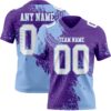 Custom Purple White-Light Blue 3D Pattern Abstract Brush Stroke Authentic Football Jersey