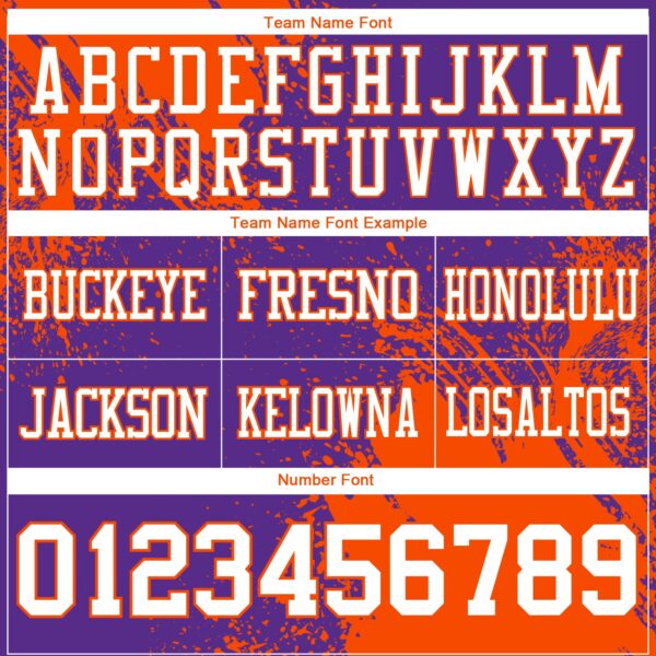 Custom Purple White-Orange 3D Pattern Abstract Brush Stroke Authentic Football Jersey