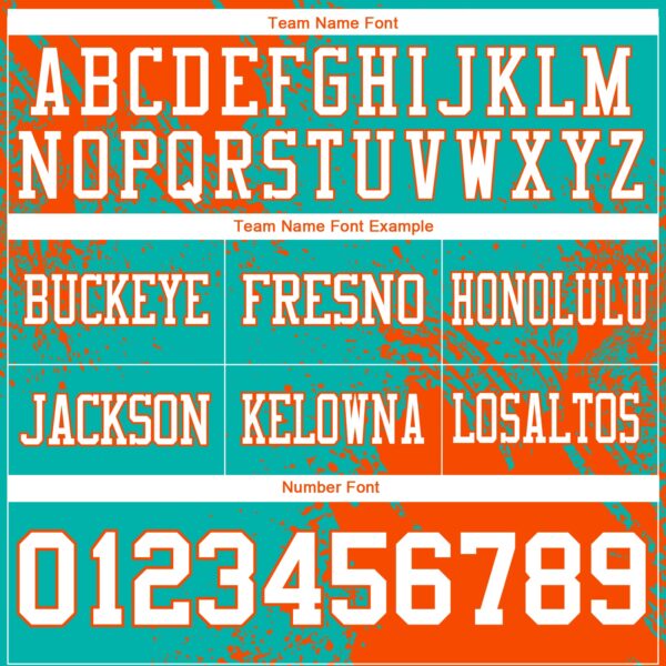 Custom Aqua White-Orange 3D Pattern Abstract Brush Stroke Authentic Football Jersey