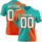 3DPattern8800 Custom Aqua White-Orange 3D Pattern Abstract Brush Stroke Authentic Football Jersey