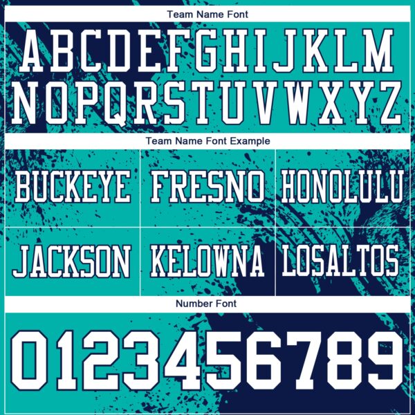 Custom Aqua White-Navy 3D Pattern Abstract Brush Stroke Authentic Football Jersey