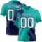 3DPattern8801 Custom Aqua White-Navy 3D Pattern Abstract Brush Stroke Authentic Football Jersey