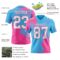 3DPattern8802-1 Custom Sky Blue White-Pink 3D Pattern Abstract Brush Stroke Authentic Football Jersey