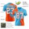 3DPattern8803-1 Custom Sky Blue White-Orange 3D Pattern Abstract Brush Stroke Authentic Football Jersey