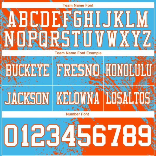 Custom Sky Blue White-Orange 3D Pattern Abstract Brush Stroke Authentic Football Jersey