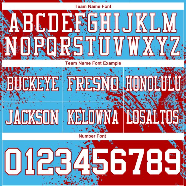 Custom Sky Blue White-Red 3D Pattern Abstract Brush Stroke Authentic Football Jersey