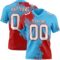 3DPattern8804 Custom Sky Blue White-Red 3D Pattern Abstract Brush Stroke Authentic Football Jersey
