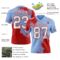 3DPattern8805-1 Custom Light Blue White-Red 3D Pattern Abstract Brush Stroke Authentic Football Jersey