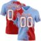 3DPattern8805 Custom Light Blue White-Red 3D Pattern Abstract Brush Stroke Authentic Football Jersey