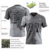 Custom Steel Gray Gray 3D Pattern Abstract Brush Stroke Authentic Football Jersey