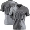 Custom Steel Gray Gray 3D Pattern Abstract Brush Stroke Authentic Football Jersey